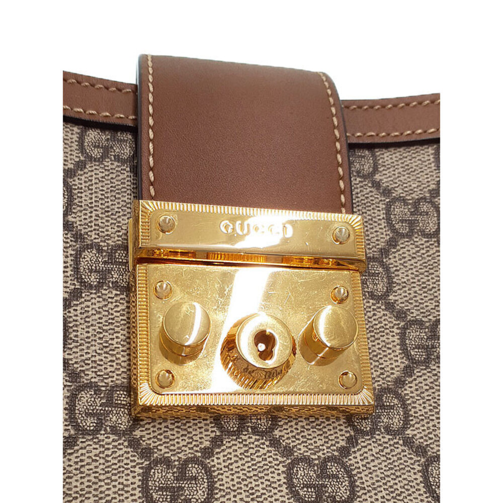 Gucci Chain Padlock shoulder Supreme Brown GG bag - Picture 4 of 9